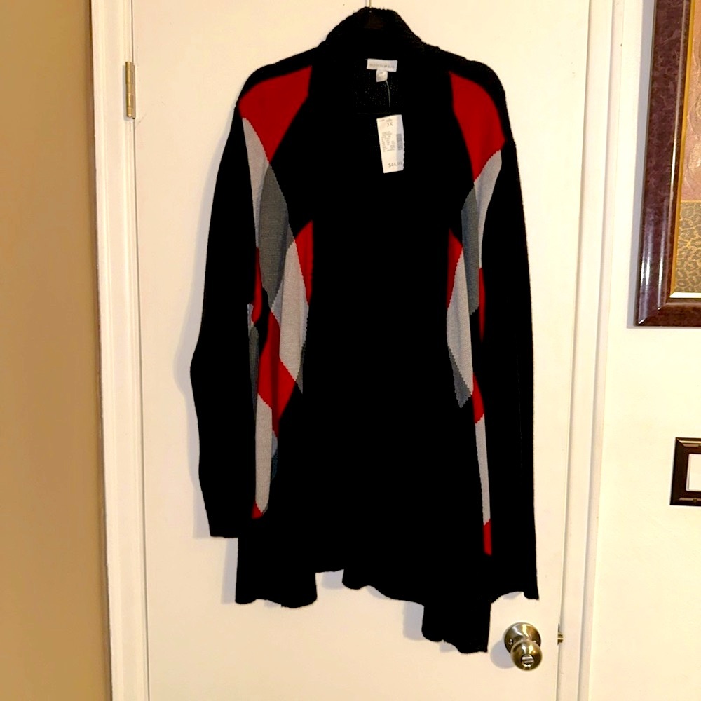 Fashion Bug Black and Red Cardigan